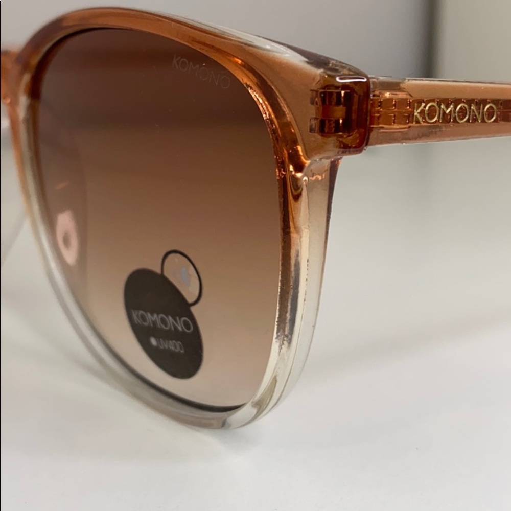 New Komono Urkel Gradient Peach Sunglasses Orange Ombre Boho - Picture 8 of 14